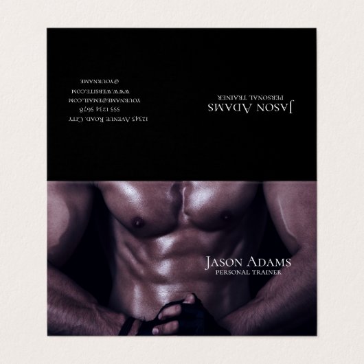 Fitness trainer, Personal trainer Visitekaartje (Buitenkant ongevouwen)