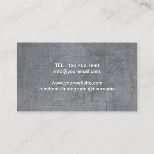 Fitness Trainer Professional Dumbbell Cool Metal Visitekaartje (Achterkant)