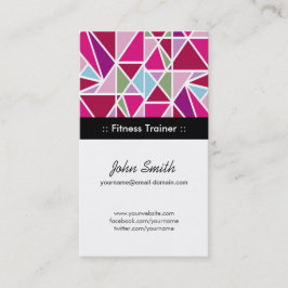 Fitness Trainer roze Abstracte geometrie Visitekaartje