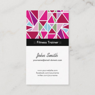 Fitness Trainer roze Abstracte geometrie Visitekaartje