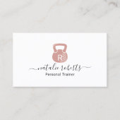 Fitness - trainer roze kettlebell Logo Visitekaartje (Voorkant)