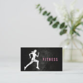 Fitness Trainer Running Girl Professional Visitekaartje (Staand voorkant)