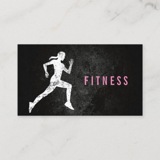 Fitness Trainer Running Girl Professional Visitekaartje (Voorkant)