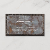 Fitness Trainer Rusty Grunge Metal Professional Visitekaartje (Achterkant)