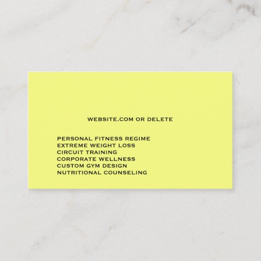 Fitness Trainer Visitekaartje (Achterkant)