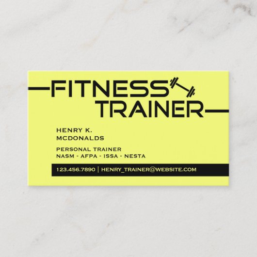 Fitness Trainer Visitekaartje (Voorkant)