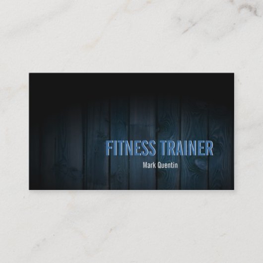 Fitness Trainer Visitekaartje Dark Wood (Voorkant)