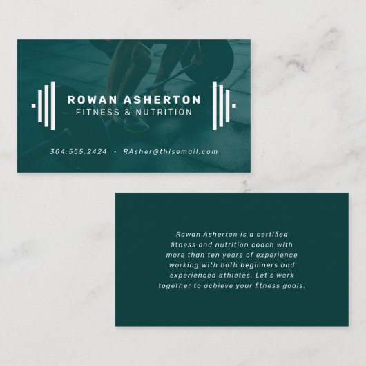 Fitness trainer visitekaartje met foto (Voorkant / Achterkant)