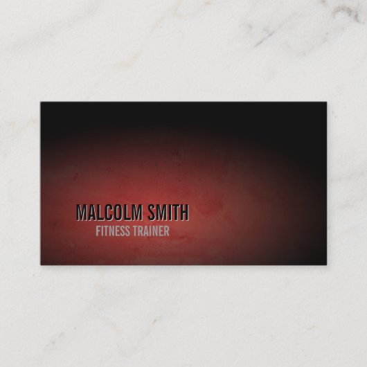 Fitness Trainer Visitekaartje Sport Dark Grunge (Voorkant)