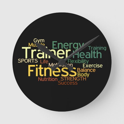 Fitness & Trainer Wall Clock Ronde Klok (Voorkant)
