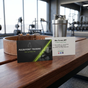 Fitness Trainer Zakelijk   Zwart Zilver Visitekaartje
