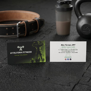 Fitness Trainer Zakelijk Zwarte Spier Visitekaartje