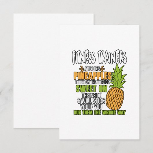 Fitness Trainers zijn als ananassen. Bedankkaart (Voorkant / Achterkant)