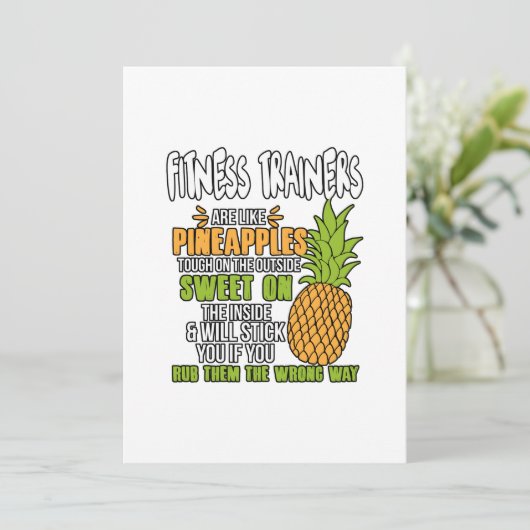 Fitness Trainers zijn als ananassen. Feestdagenkaart (Staand voorkant)