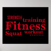 Fitness Training Cool Red Bold-teksten GYM Workout Poster (Voorkant)