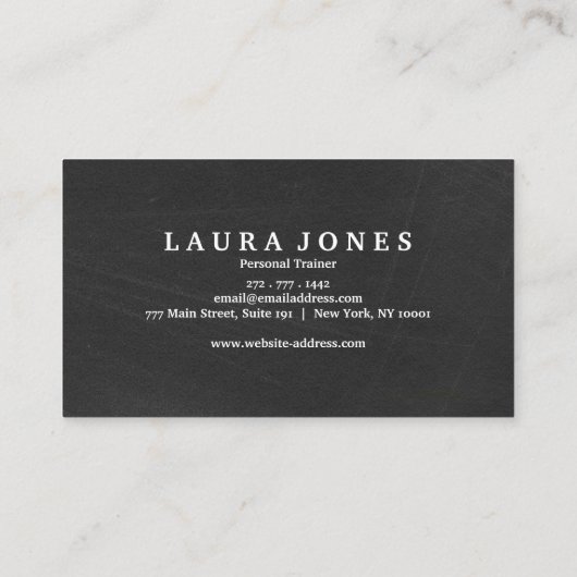Fitness Training Professioneel Donker Blackboard Visitekaartje (Achterkant)