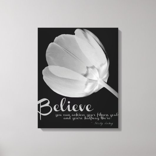 Fitness Tulip White Believe Canvas Afdruk (Voorkant)
