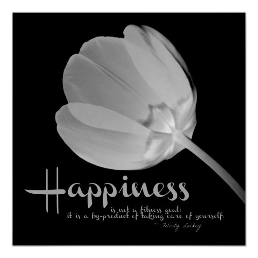 Fitness Tulip White Happiness Poster (Voorkant)