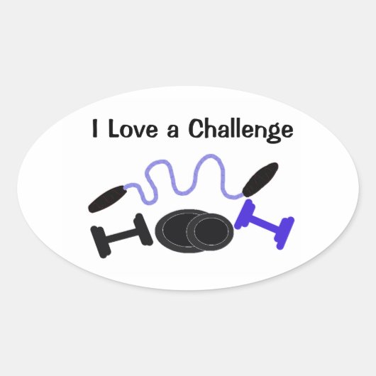 Fitness Uitdaging Ovale Sticker (Voorkant)