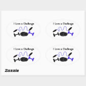 Fitness Uitdaging Ovale Sticker (Vel)