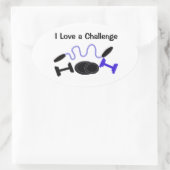 Fitness Uitdaging Ovale Sticker (Tas)