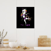 Fitness Unicorn Gym Workout Training Poster (Keuken)