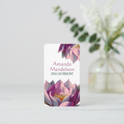 fitness van lotusbloem visitekaartje (Staand voorkant)