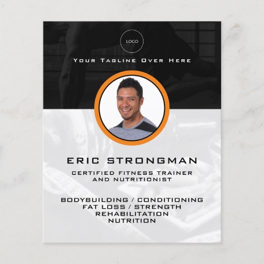 fitness van persoonlijk profiel afbeelding flyer (Voorkant)