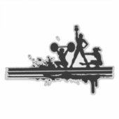 fitness van silhouette-sporten sticker (Voorkant)