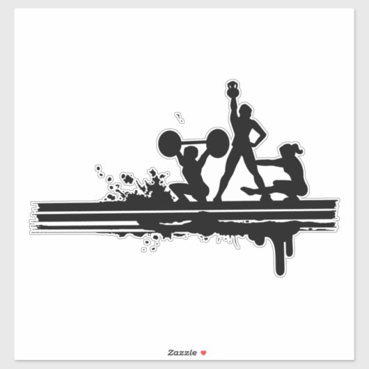 fitness van silhouette-sporten sticker (Vel)