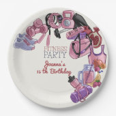 Fitness verjaardagsfeestje papieren bordje (Voorkant)