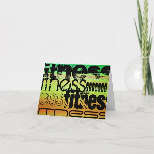 Fitness; Vibrant Green, Orange, & Yellow Kaart (Voorkant)