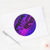 Fitness; Vibrant Violet Blauw en Magenta Ronde Sticker (Envelop)