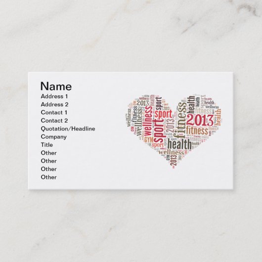fitness visitekaartje (Voorkant)
