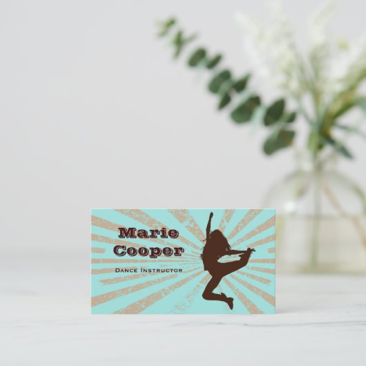 Fitness Visitekaartje Dance Blue Brown (Staand voorkant)