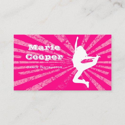 Fitness Visitekaartje Dance Pink (Voorkant)