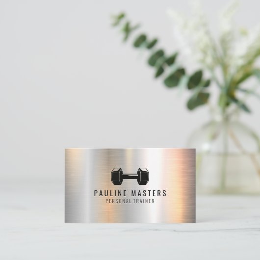 Fitness Voeding | Persoonlijke Trainer | Dumbbell Afsprakenkaartje (Staand voorkant)
