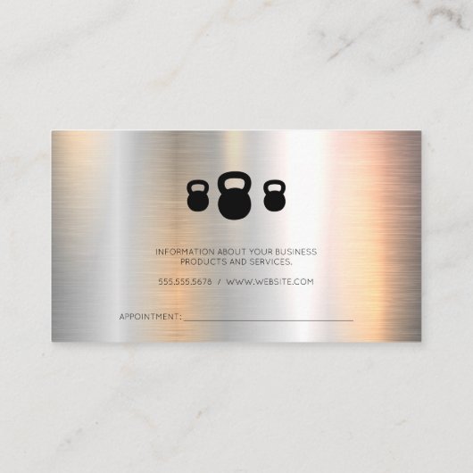 Fitness Voeding | Persoonlijke Trainer | Metallic Afsprakenkaartje (Achterkant)