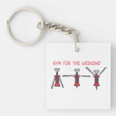 Fitness voor het weekend sleutelhanger (Voorkant)