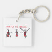 Fitness voor het weekend sleutelhanger (Achterkant)