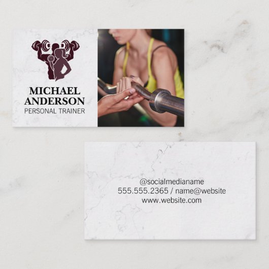 Fitness voor krachttraining | Persoonlijke trainer Visitekaartje (Voorkant / Achterkant)