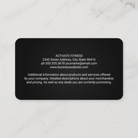 Fitness | Vrouw in de sportschool Visitekaartje (Achterkant)