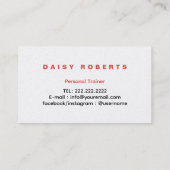 Fitness Vrouwen Liften Gewicht Logo Personal Train Visitekaartje (Achterkant)