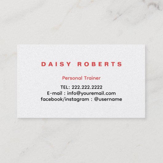 Fitness Vrouwen Liften Gewicht Logo Personal Train Visitekaartje (Achterkant)