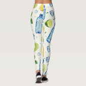 Fitness waterdruppels flessen fruit patroon leggings (Achterkant)