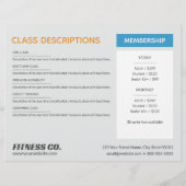 Fitness weekschema met klassenbeschrijvingen flyer (Achterkant)