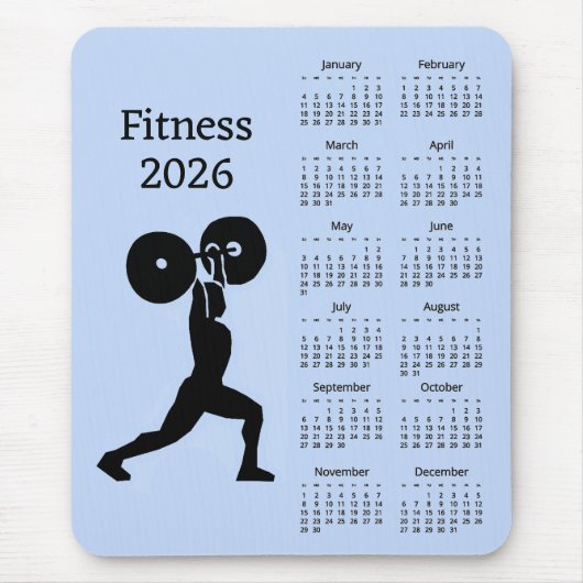 Fitness Weight Lifting 2026 Calendar Muismat (Voorkant)