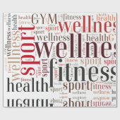 Fitness woorden cadeaupapier (Vlak)