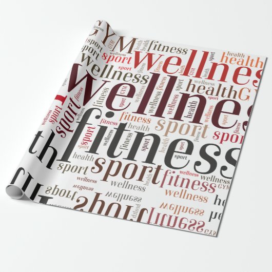 Fitness woorden cadeaupapier (Uitgerold)