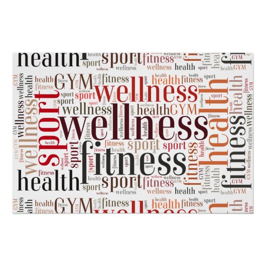 Fitness woorden perfect poster (Voorkant)
